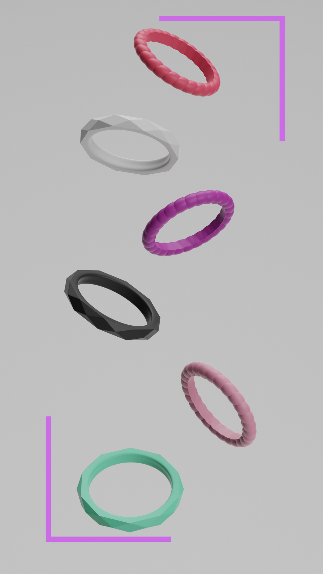 6 colors stackable silicone rings smtcoffee