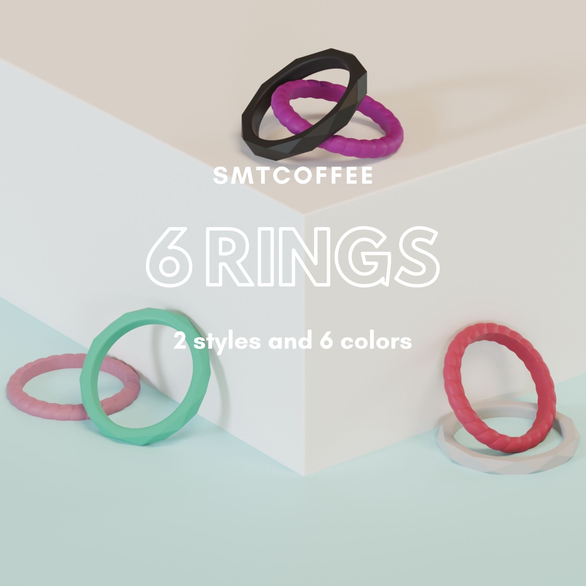 best silicone stackable rings 6 colors